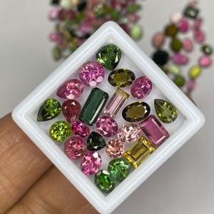 Mix Shape Tourmaline Gemstone Cut, Natural Faceted tourmaline Lot, Multi Color Loose Stone 3x5-8x10mm