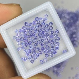 2mm Tanzanite Round Brilliant Cut Gemstone - Natural Tanzanite Faceted Loose Stone for Jewelry