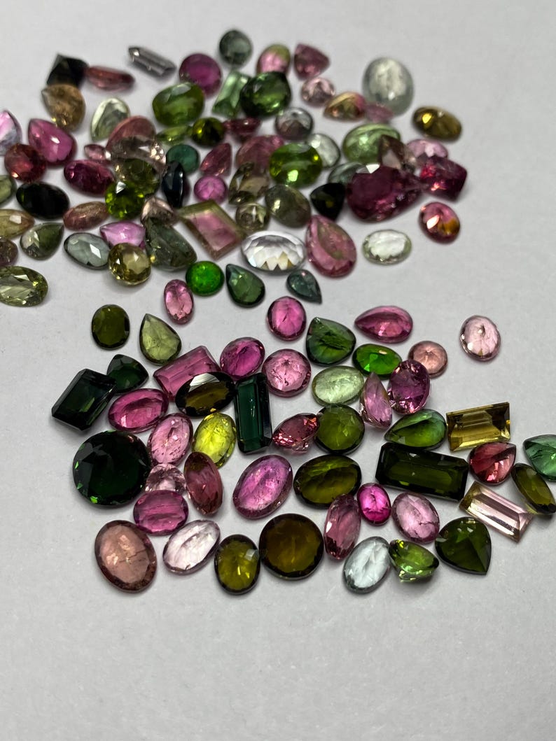 Mix Shape Tourmaline Gemstone Cut, Natural Faceted tourmaline Lot, Multi Color Loose Stone 3x5-8x10mm
