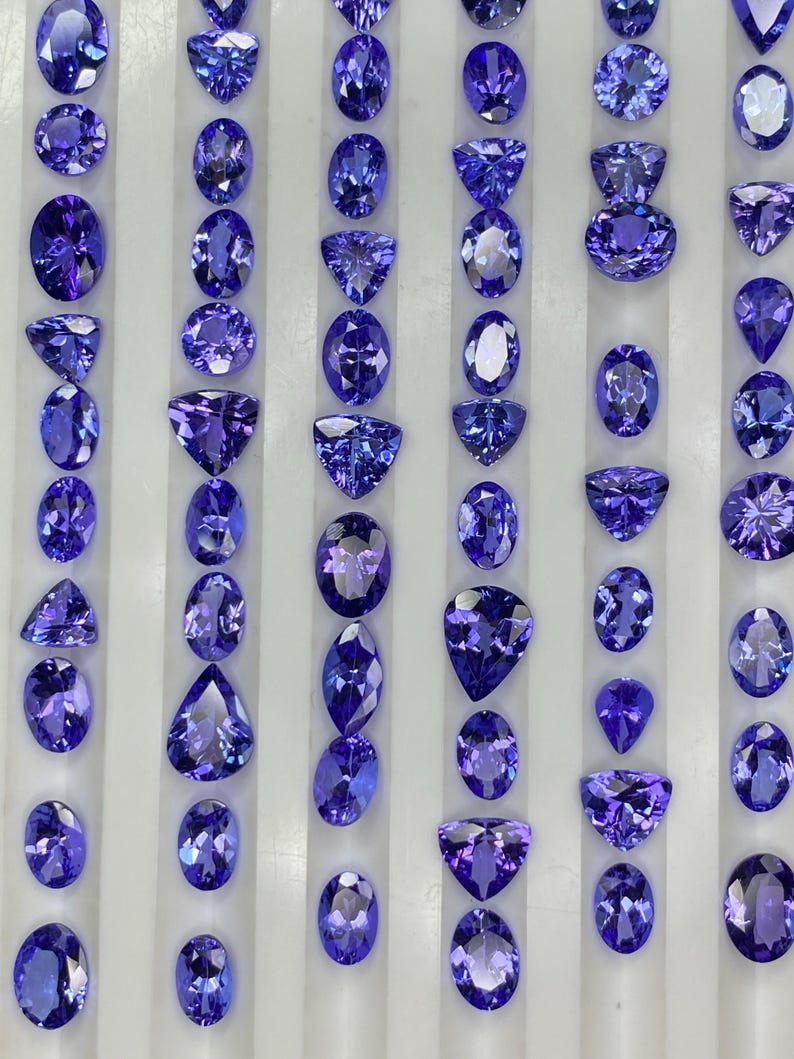 AAA Tanzanite mix Gemstone, Faceted tanzanite cut Stone, Natural loose gemstones Lot 7x5-6x8mm