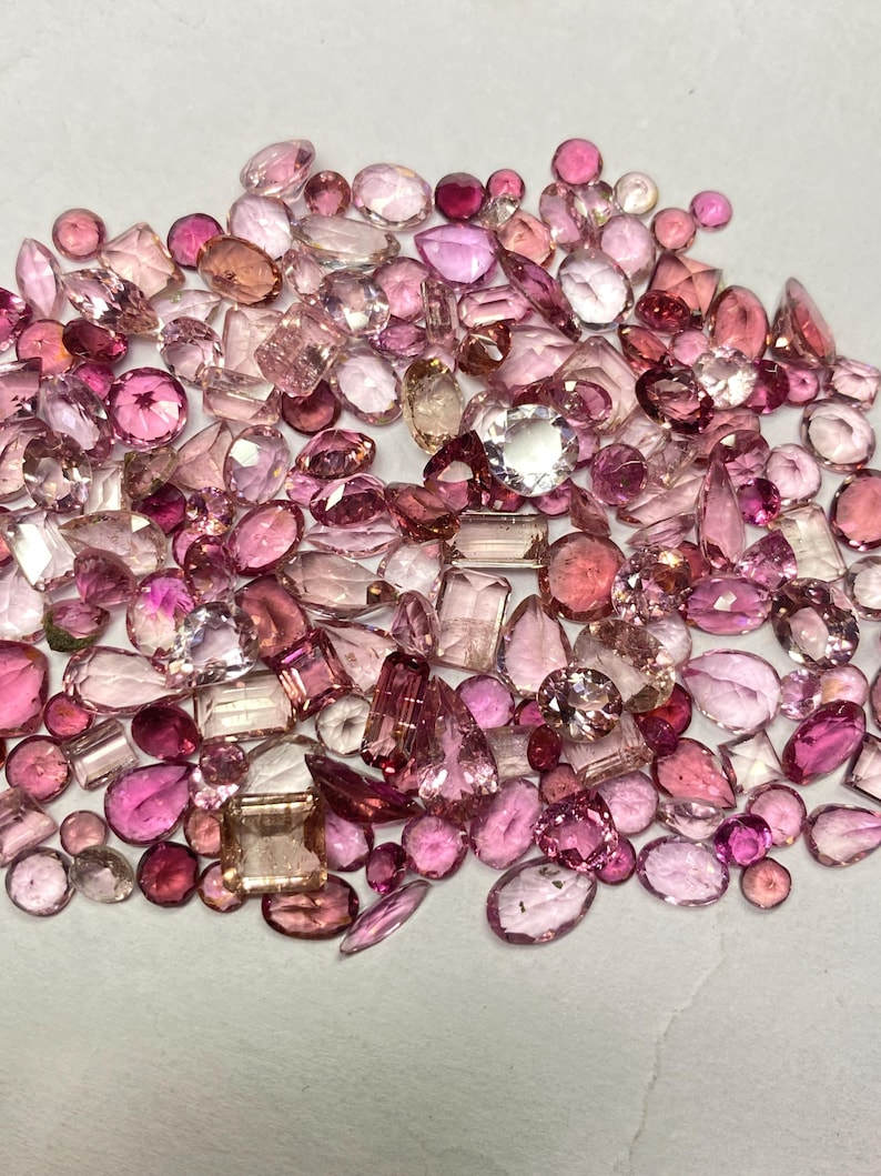 Pink Tourmaline Gemstone Mix Shape Lot, Natural Faceted tourmaline Cut Loose Stone 3x5-8x10mm