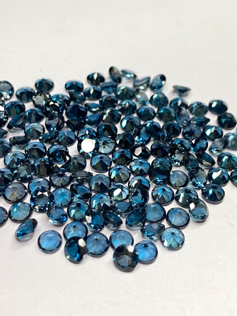 Natural London Blue Topaz Round brilliant cut - assorted gemstone Lot, Faceted Loose Stone 5mm-10mm