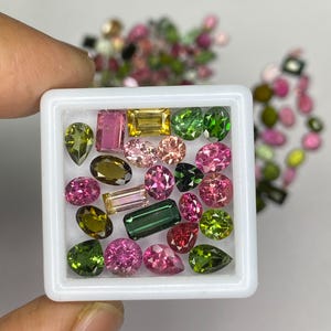 Mix Shape Tourmaline Gemstone Cut, Natural Faceted tourmaline Lot, Multi Color Loose Stone 3x5-8x10mm
