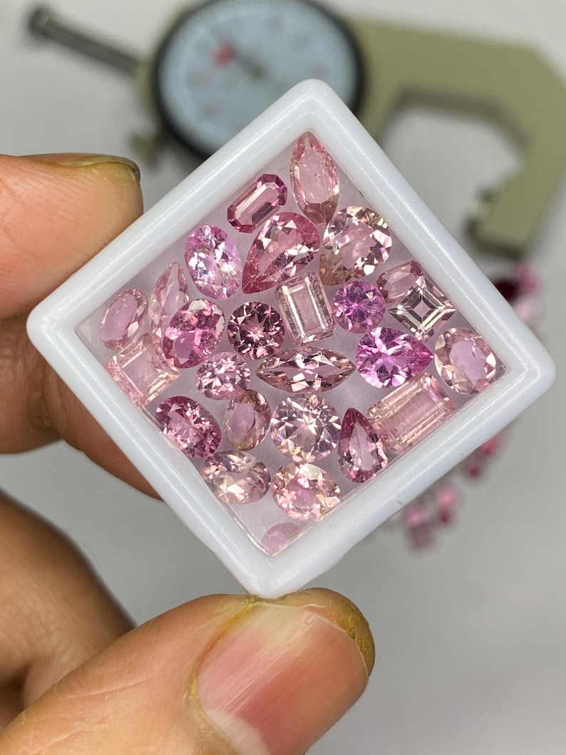 Pink Tourmaline Gemstone Mix Shape Lot, Natural Faceted tourmaline Cut Loose Stone 3x5-8x10mm