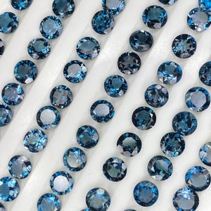 Natural London Blue Topaz Round brilliant cut - assorted gemstone Lot, Faceted Loose Stone 5mm-10mm