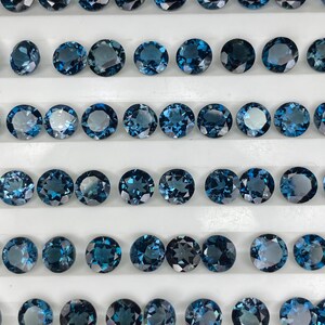 Natural London Blue Topaz Round brilliant cut - assorted gemstone Lot, Faceted Loose Stone 5mm-10mm