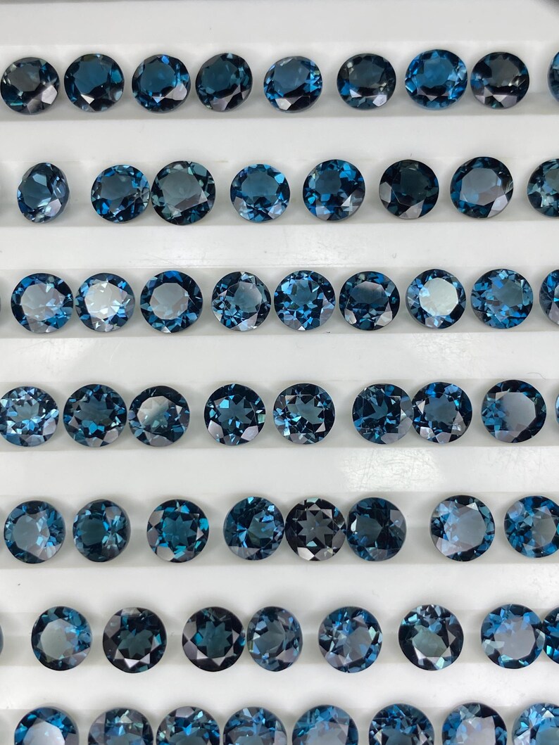 Natural London Blue Topaz Round brilliant cut - assorted gemstone Lot, Faceted Loose Stone 5mm-10mm