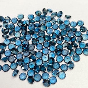 Natural London Blue Topaz Round brilliant cut - assorted gemstone Lot, Faceted Loose Stone 5mm-10mm