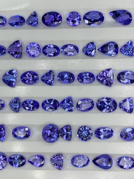 AAA Tanzanite mix Gemstone, Faceted tanzanite cut Stone, Natural loose gemstones Lot 7x5-6x8mm