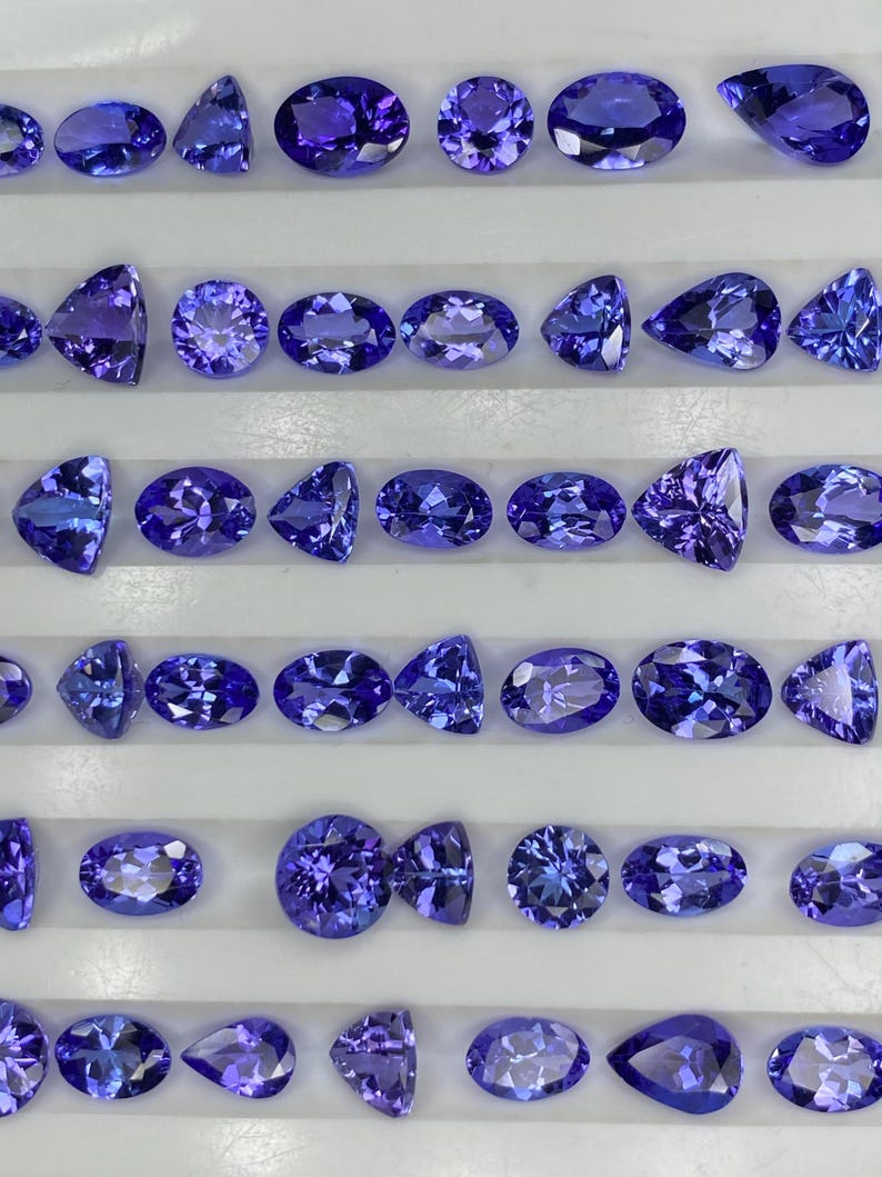 AAA Tanzanite mix Gemstone, Faceted tanzanite cut Stone, Natural loose gemstones Lot 7x5-6x8mm