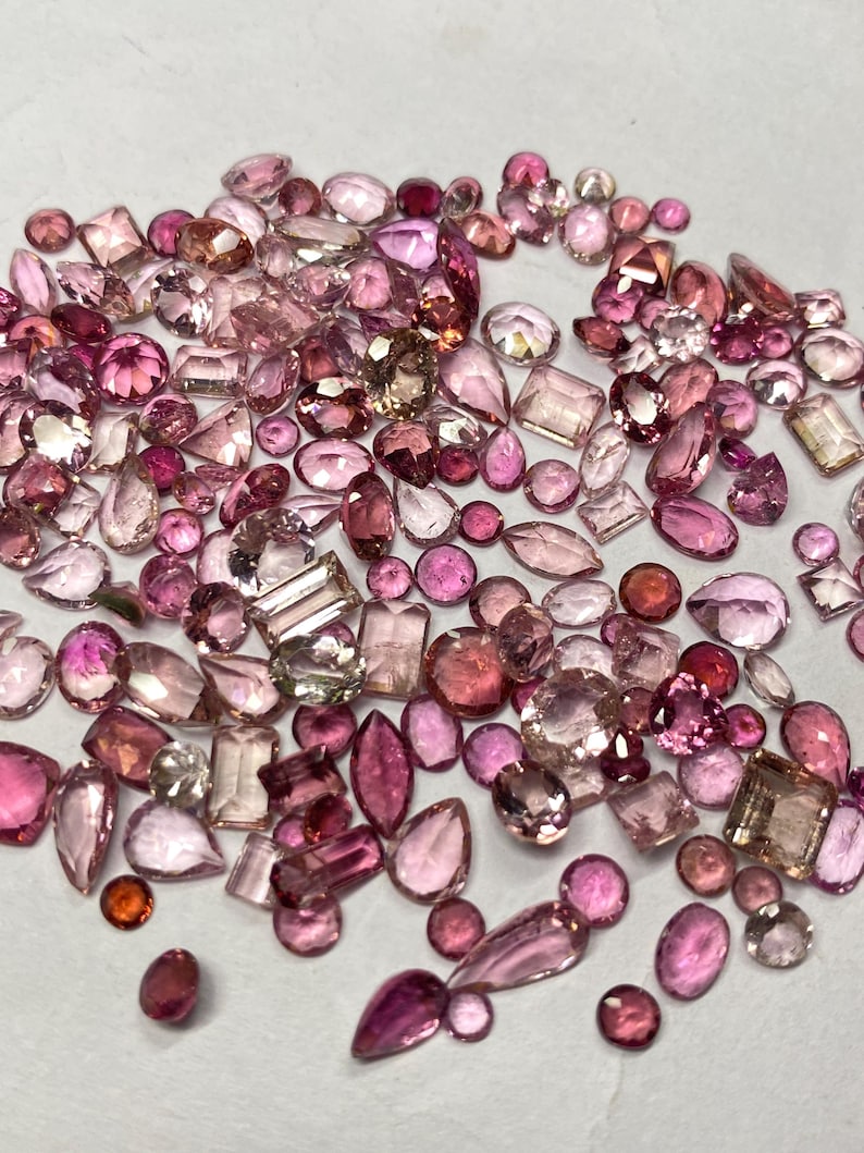 Pink Tourmaline Gemstone Mix Shape Lot, Natural Faceted tourmaline Cut Loose Stone 3x5-8x10mm