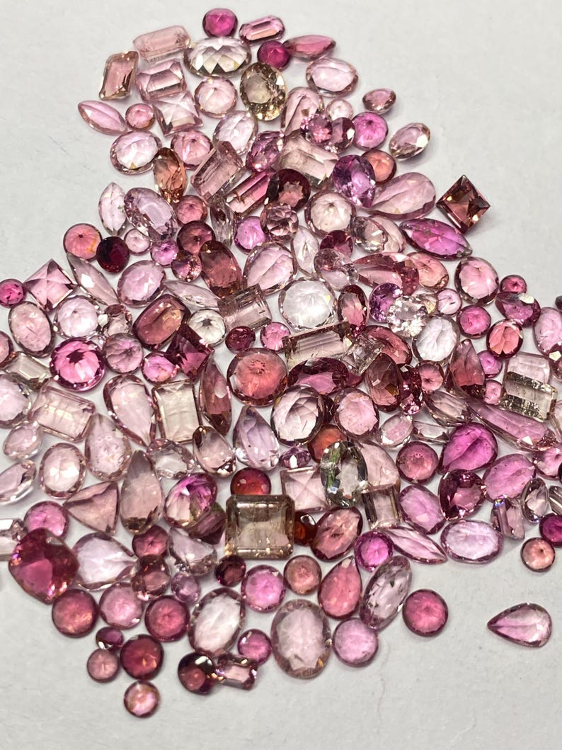 Pink Tourmaline Gemstone Mix Shape Lot, Natural Faceted tourmaline Cut Loose Stone 3x5-8x10mm