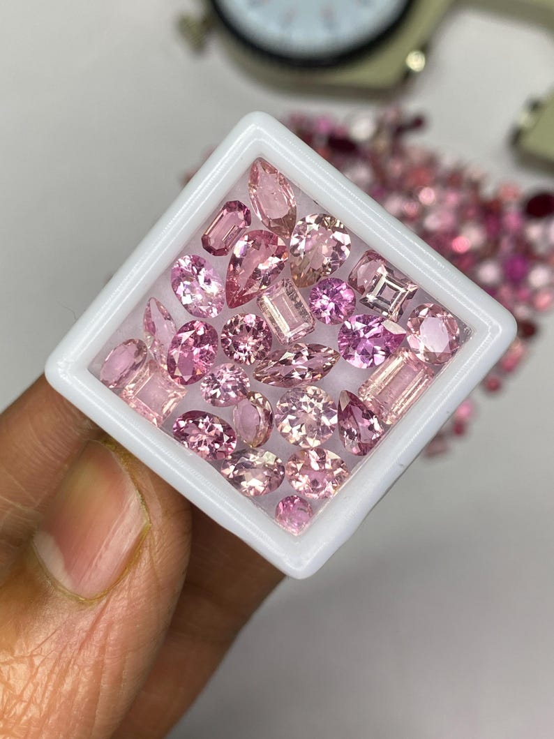 Pink Tourmaline Gemstone Mix Shape Lot, Natural Faceted tourmaline Cut Loose Stone 3x5-8x10mm