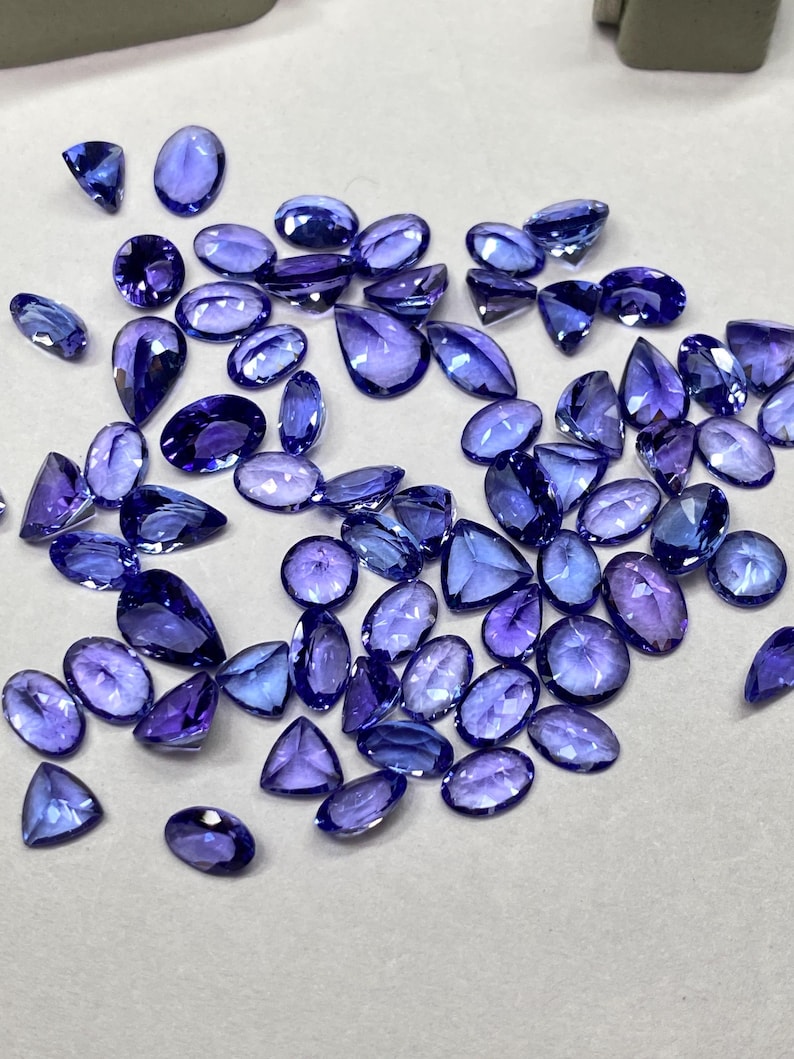 AAA Tanzanite mix Gemstone, Faceted tanzanite cut Stone, Natural loose gemstones Lot 7x5-6x8mm