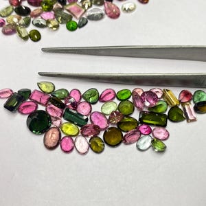 Mix Shape Tourmaline Gemstone Cut, Natural Faceted tourmaline Lot, Multi Color Loose Stone 3x5-8x10mm