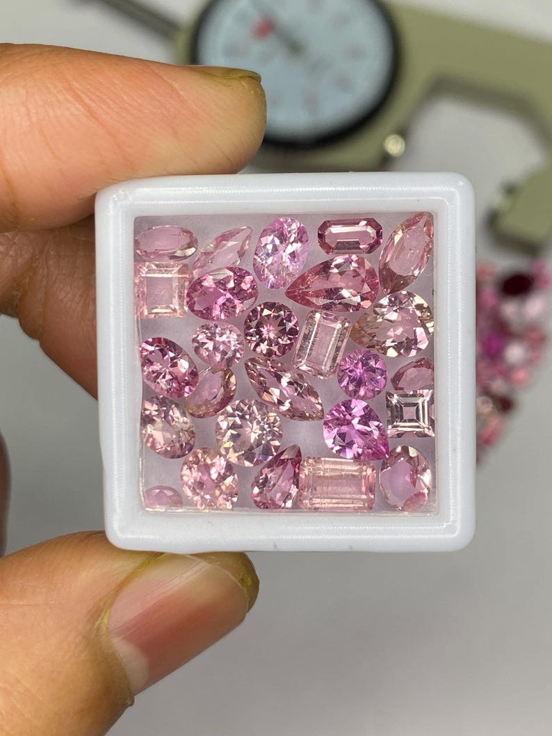 Pink Tourmaline Gemstone Mix Shape Lot, Natural Faceted tourmaline Cut Loose Stone 3x5-8x10mm