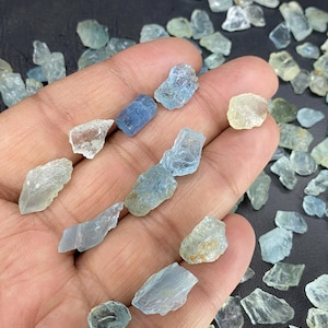 Raw Aquamarine Crystal lot, Rough Aquamarine Gemstone lot Natural Aquamarine Tumble Loose Stone lot, Blue Uncut Rough lot For Making Jewelry