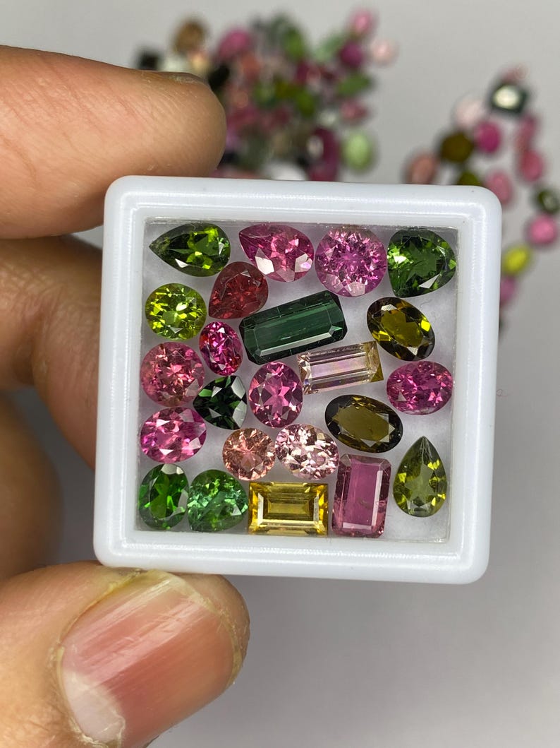 Mix Shape Tourmaline Gemstone Cut, Natural Faceted tourmaline Lot, Multi Color Loose Stone 3x5-8x10mm