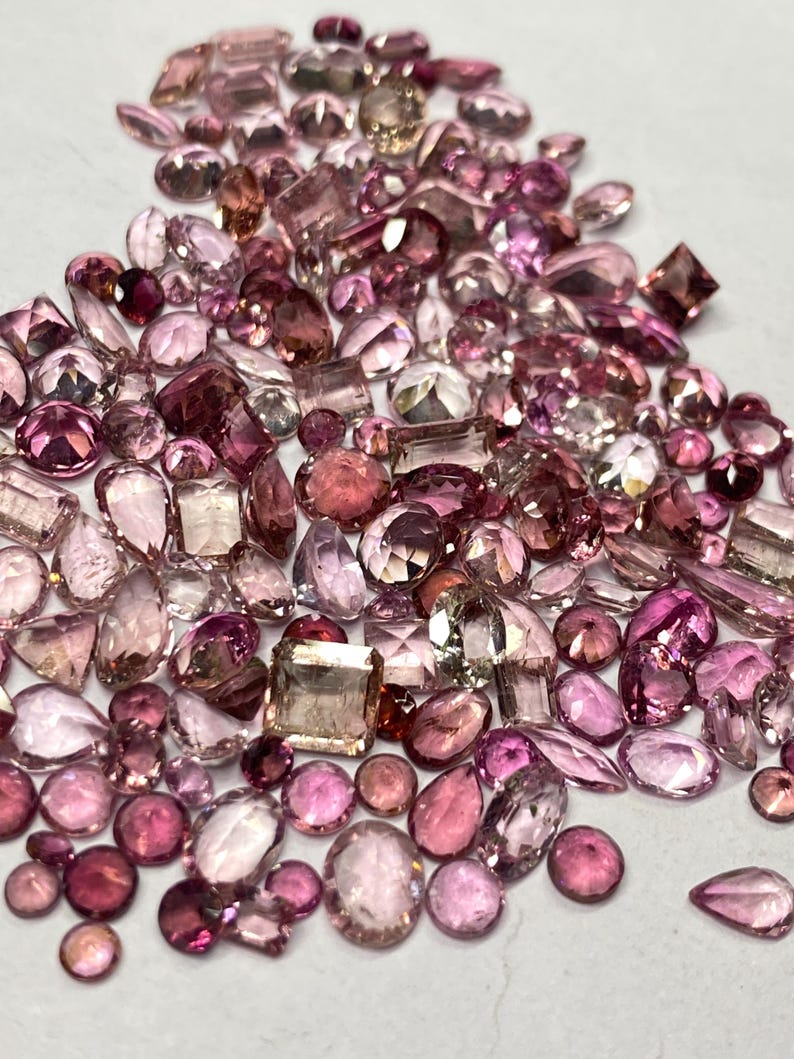 Pink Tourmaline Gemstone Mix Shape Lot, Natural Faceted tourmaline Cut Loose Stone 3x5-8x10mm