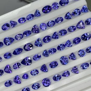 AAA Tanzanite mix Gemstone, Faceted tanzanite cut Stone, Natural loose gemstones Lot 7x5-6x8mm