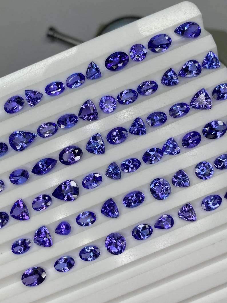 AAA Tanzanite mix Gemstone, Faceted tanzanite cut Stone, Natural loose gemstones Lot 7x5-6x8mm