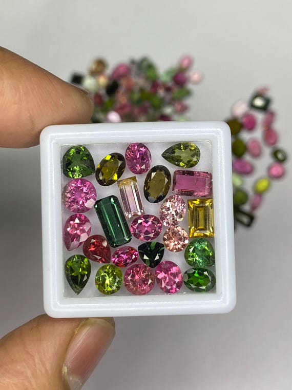 Mix Shape Tourmaline Gemstone Cut, Natural Faceted tourmaline Lot, Multi Color Loose Stone 3x5-8x10mm