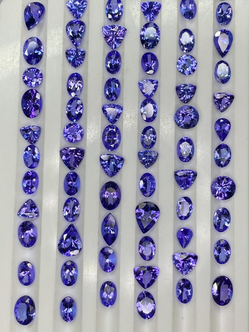 AAA Tanzanite mix Gemstone, Faceted tanzanite cut Stone, Natural loose gemstones Lot 7x5-6x8mm