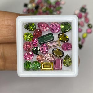 Mix Shape Tourmaline Gemstone Cut, Natural Faceted tourmaline Lot, Multi Color Loose Stone 3x5-8x10mm