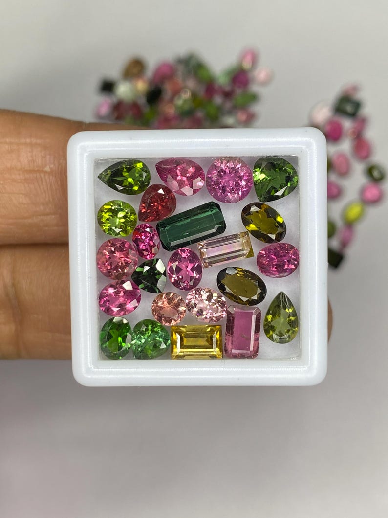 Mix Shape Tourmaline Gemstone Cut, Natural Faceted tourmaline Lot, Multi Color Loose Stone 3x5-8x10mm