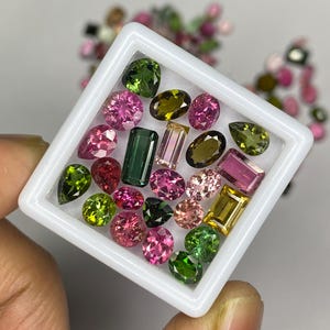 Mix Shape Tourmaline Gemstone Cut, Natural Faceted tourmaline Lot, Multi Color Loose Stone 3x5-8x10mm