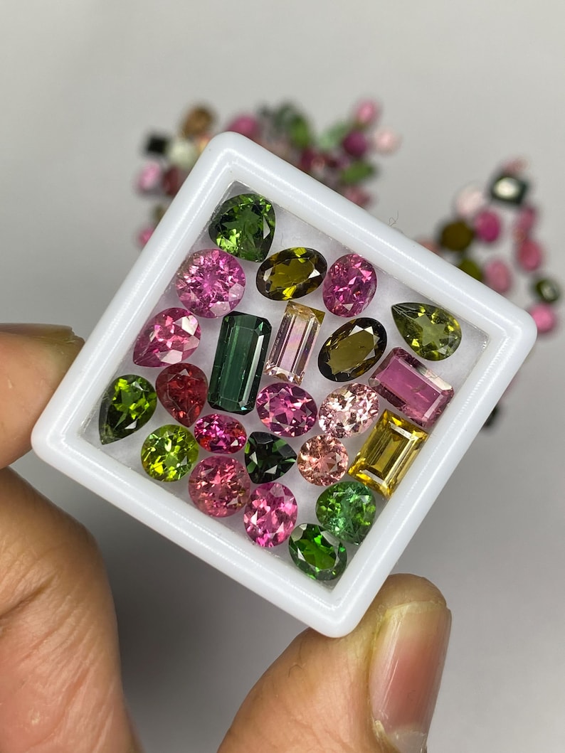 Mix Shape Tourmaline Gemstone Cut, Natural Faceted tourmaline Lot, Multi Color Loose Stone 3x5-8x10mm