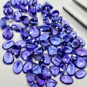 AAA Tanzanite mix Gemstone, Faceted tanzanite cut Stone, Natural loose gemstones Lot 7x5-6x8mm