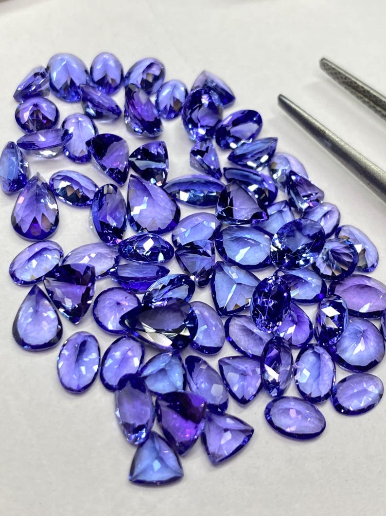 AAA Tanzanite mix Gemstone, Faceted tanzanite cut Stone, Natural loose gemstones Lot 7x5-6x8mm