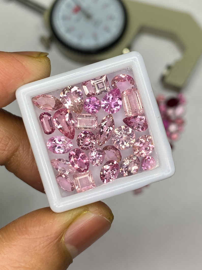 Pink Tourmaline Gemstone Mix Shape Lot, Natural Faceted tourmaline Cut Loose Stone 3x5-8x10mm
