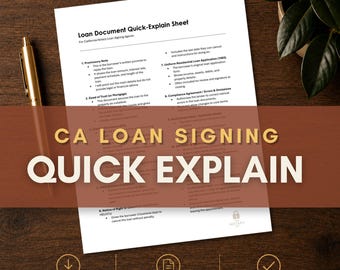California Notary Loan Signing Guide: Quick-Explain Sheet (PDF Download)