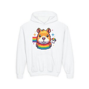 Kapibara Hoodie dla dzieci, uroczy zwierzęcy sweter, zabawny prezent na urodziny, deszczowe dni, szkolne wydarzenia, przytulna moda