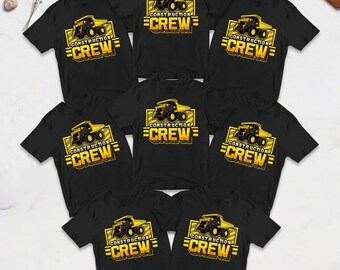 Construction Crew Matching Shirts, Birthday Construction Shirts, Excavator Birthday, Toddler Birthday Tee