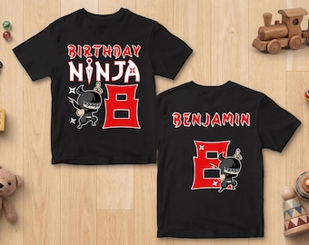 Personalized Ninja Birthday Shirt, Custom Name And Age Birthday Shirt, Martial Arts Shirt, Ninja Karate Boy Shirt, Toddler Cute Ninja Shirt