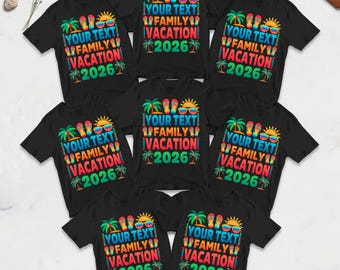 Personalized Family Vacation 2026 Retro Shirt, Vintage Matching Family Vacay Tee