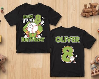 Funny Baseball Custom Shirt, Name and Number Birthday Tshirt, Baseball Dabbing Shirts, Personalized Baseball Boy Shirt, Baseball Birthday