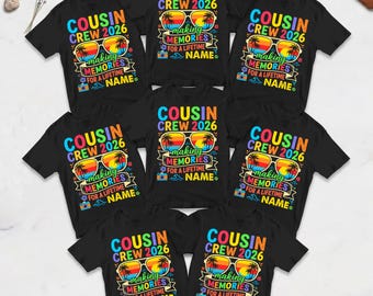 Personalized Cousin Crew 2026 Summer Beach Shirt, Matching Family Vacation Tee