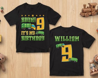 Personalized Toddler Garbage Truck Birthday Shirt, Birthday Shirt Boy, Custom Name Garbage Truck Birthday Theme, Birthday Outfit Boy