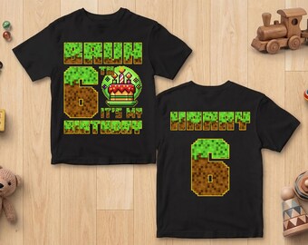 Custom Game Birthday Shirt, Bruh It's My Birthday Shirts, Mine Birthday Party Theme, Personalized Family Tee Gifts