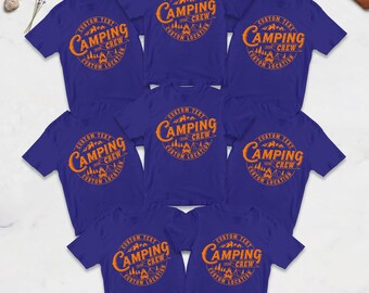 Personalized Camping Crew Toddler Shirt, Retro Summer Camping, Custom Camping Shirt, Natural Toddler Youth Tee
