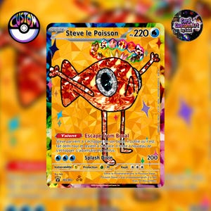 Carte Prankémon "Steve le Poisson" Gold Diamond