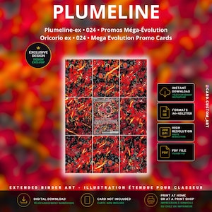 Plumeline ex 024 Promos Méga-Évolution / Art immersif pour binder JCC / Oricorio ex 024 Mega Evolution Promos / Immersive TCG binder art
