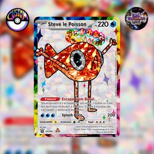 Carte Prankémon "Steve le Poisson" Silver Diamond