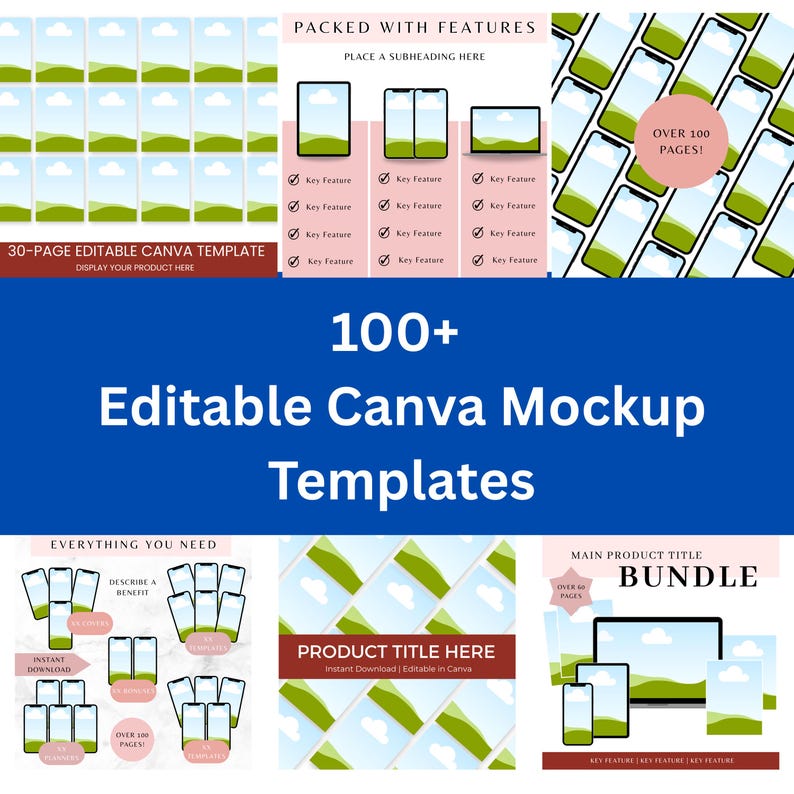 100+ Canva Editable Mockup Templates Bundle | Etsy Listing Mockups ...