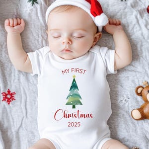 My First Christmas 2025 Bodysuit, 1st Xmas New Baby Outfit, Onesie Newborn Gift For Christmas, Unisex Romper, Infant Holiday X-Mas, Babygrow