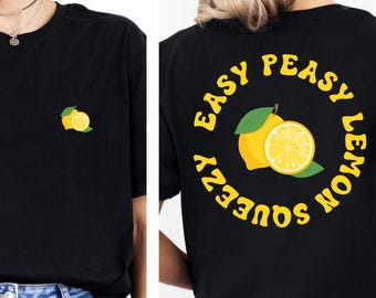 Easy Peasy Lemon Squeezy Shirt, Lemon Shirt, Summer Lemon T-Shirt, Gift For Lemon Lovers, Italian Summer Shirt, Retro Lemon Shirt, Positive